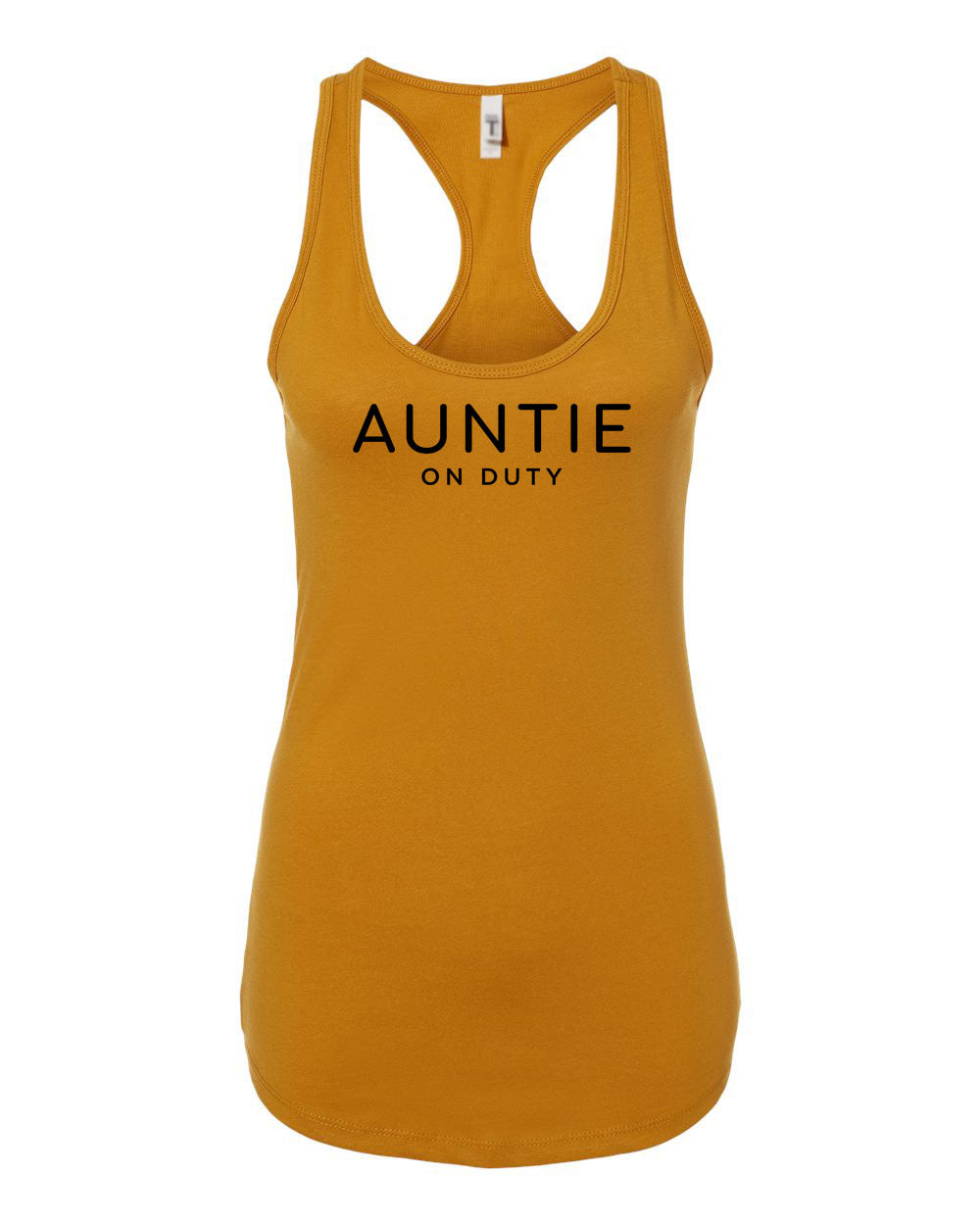 Auntie On Duty Spring & Summer Collection Antique Gold Razor Back Tank