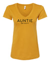 Auntie On Duty Antique Gold V Neck T-Shirt