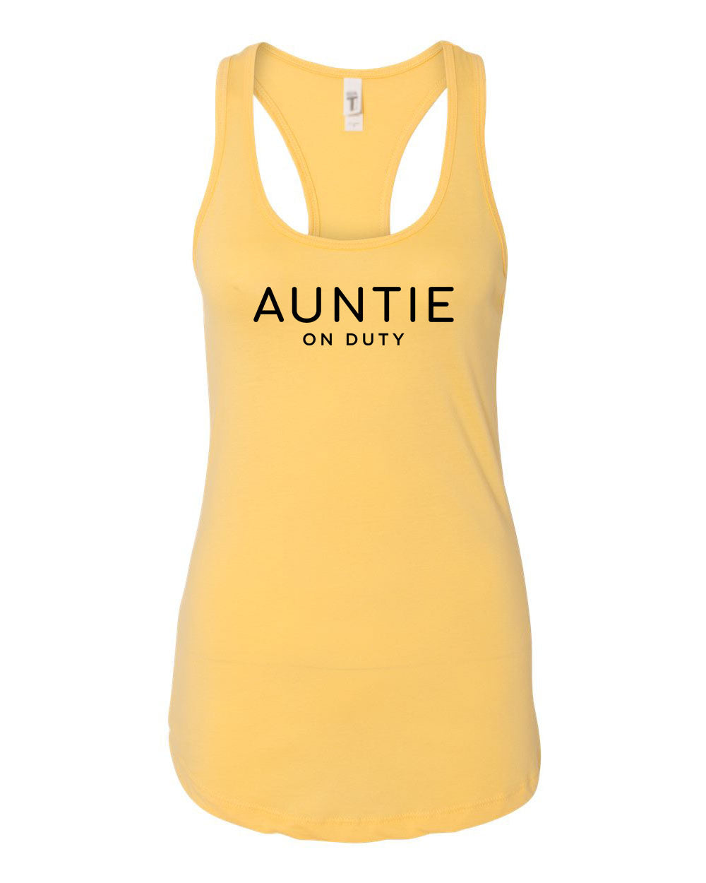 Auntie On Duty Spring &amp; Summer Collection Banana Cream Razor Back Tank
