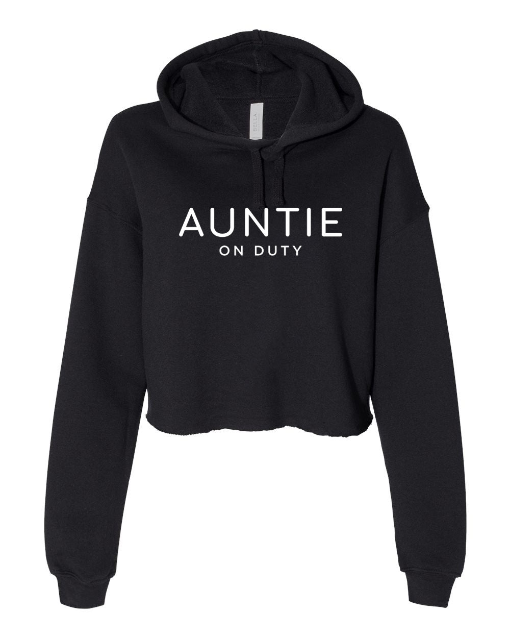 Auntie On Duty Black Crop Hoodie