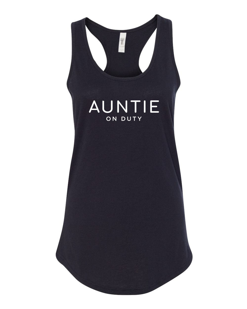 Auntie On Duty Black Razor Back Tank
