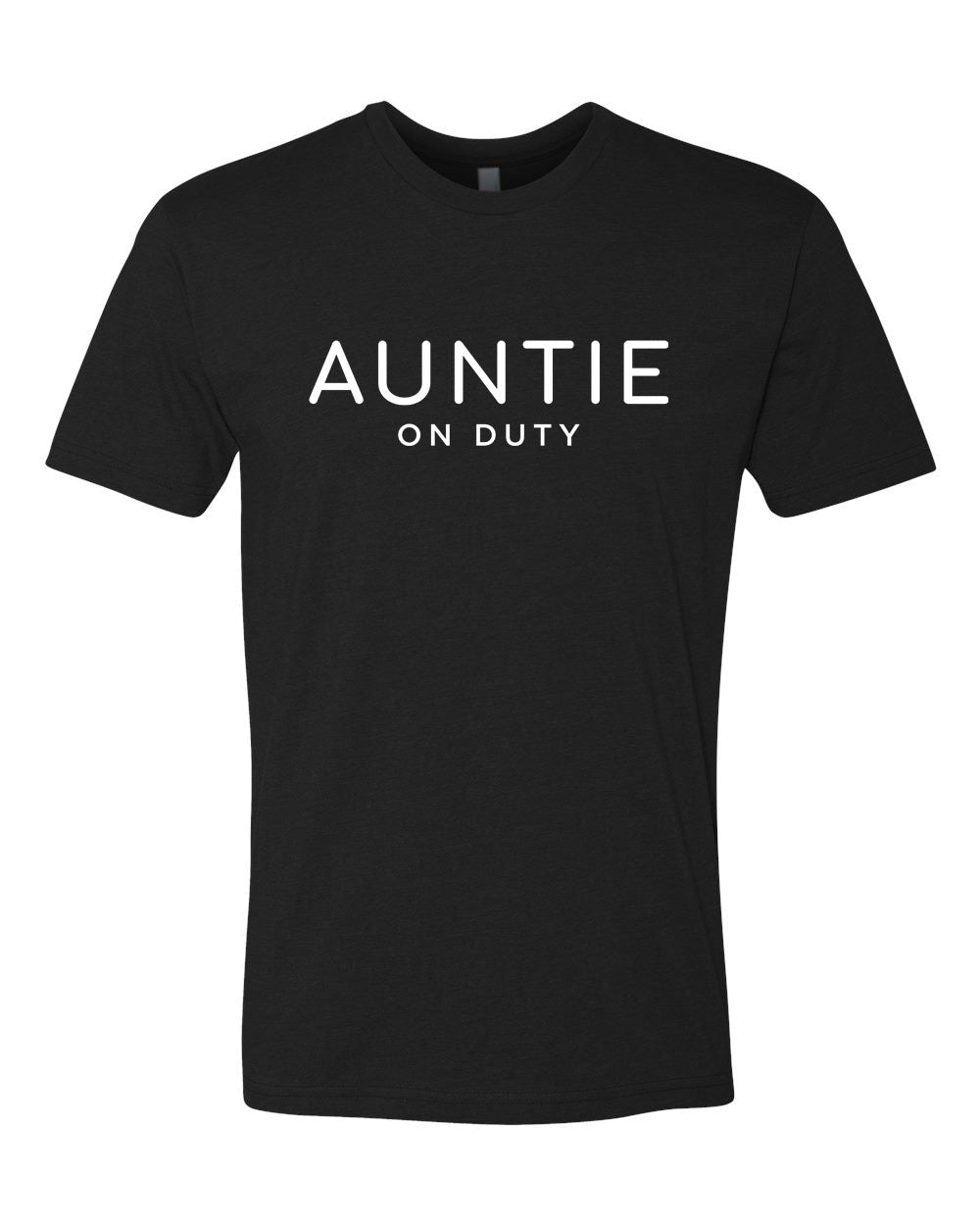 Auntie On Duty Black & White Collection Black T-Shirt