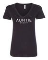 Auntie On Duty Black V Neck T-Shirt