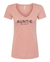 Auntie On Duty Desert Pink V Neck T-Shirt