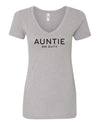 Auntie On Duty Heather Grey V Neck T-Shirt
