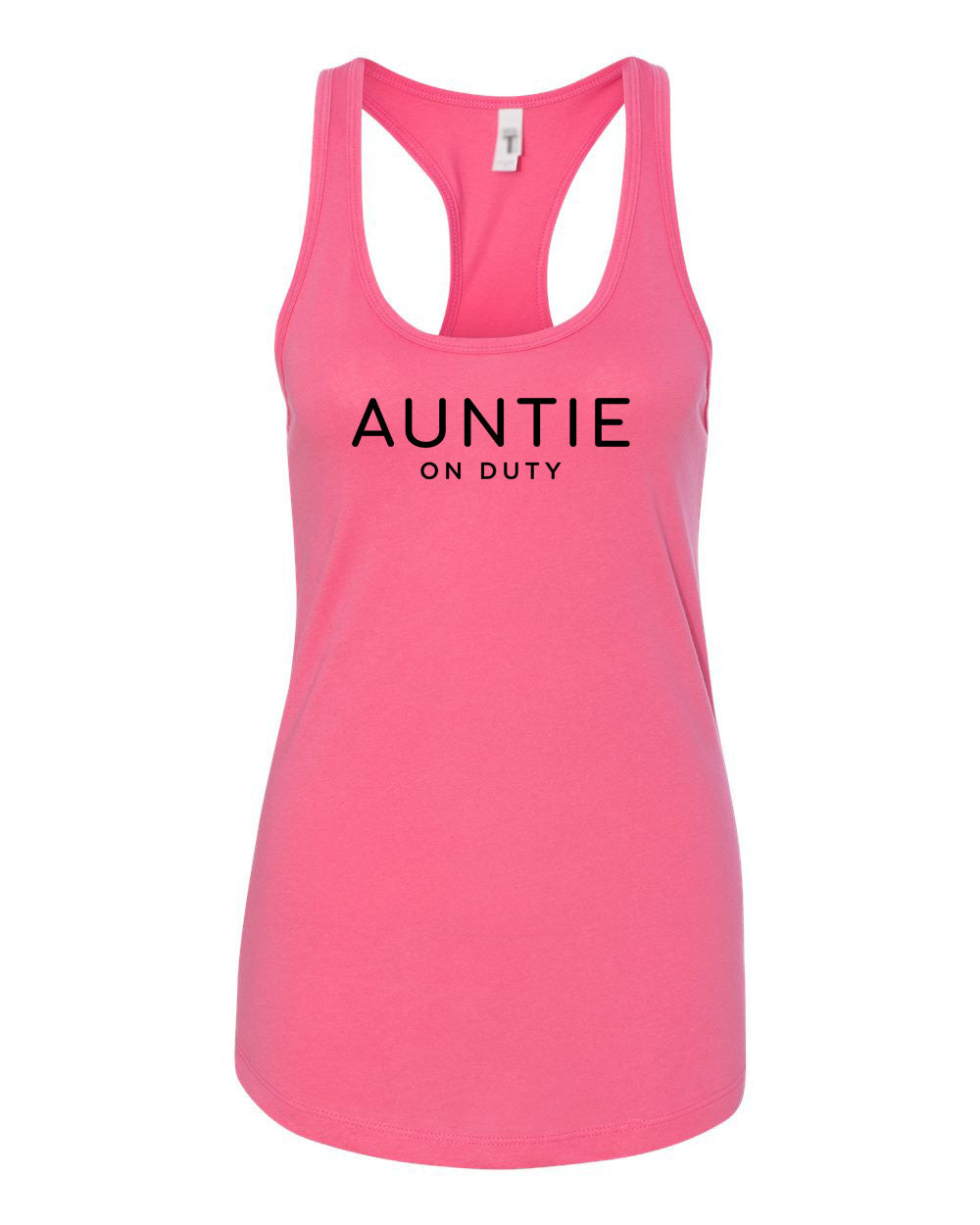 Auntie On Duty Spring &amp; Summer Collection Hot Pink Razor Back Tank