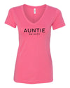 Auntie On Duty Hot Pink V Neck T-Shirt