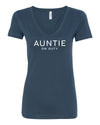 Auntie On Duty Indigo V Neck T-Shirt