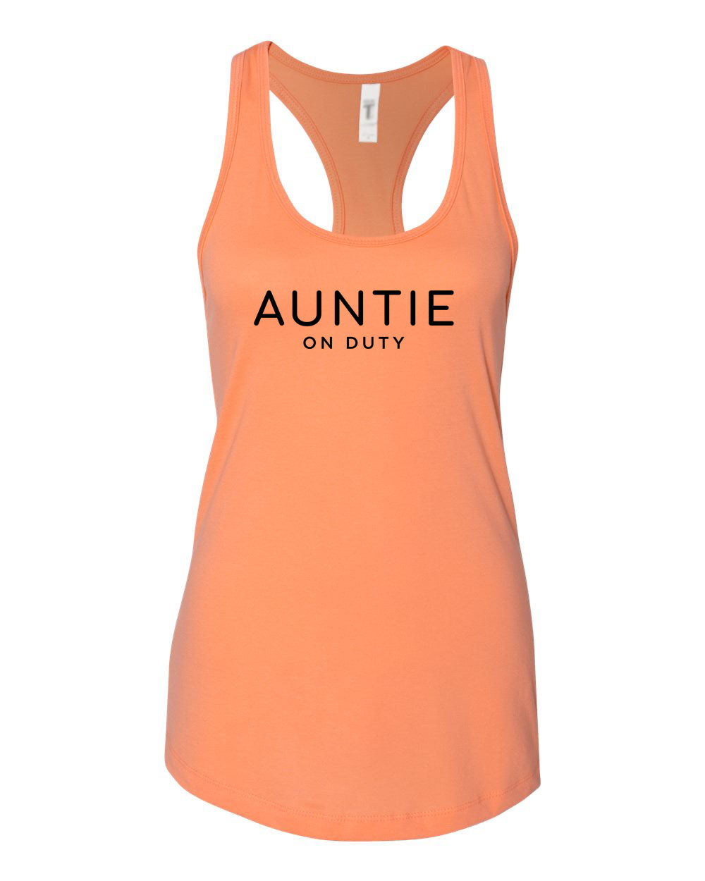 Auntie On Duty Light Orange Razor Back Tank