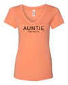 Auntie On Duty Light Orange V Neck T-Shirt
