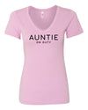 Auntie On Duty Lilac V Neck T-Shirt