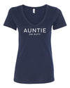 Auntie On Duty Midnight Navy V Neck T-Shirt