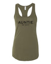 Auntie On Duty Military Green Razor Back Tank