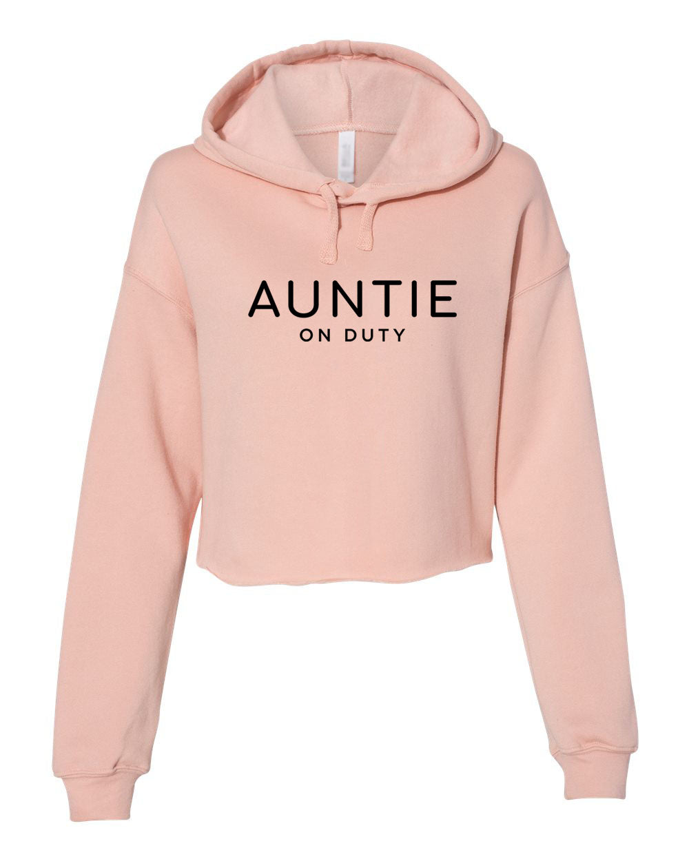 Auntie On Duty Soft Life Collection Peach Crop Hoodie