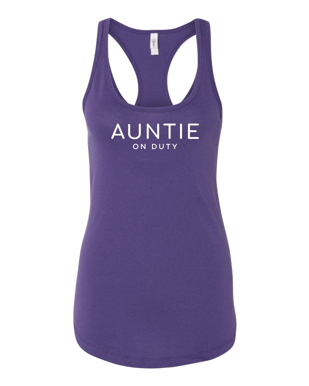 Auntie On Duty Purple Rush Razor Back Tank