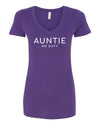 Auntie On Duty Purple Rush V Neck T-Shirt