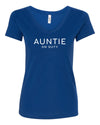 Auntie On Duty Royal V Neck T-Shirt