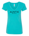 Auntie On Duty Tahiti Blue V Neck T-Shirt