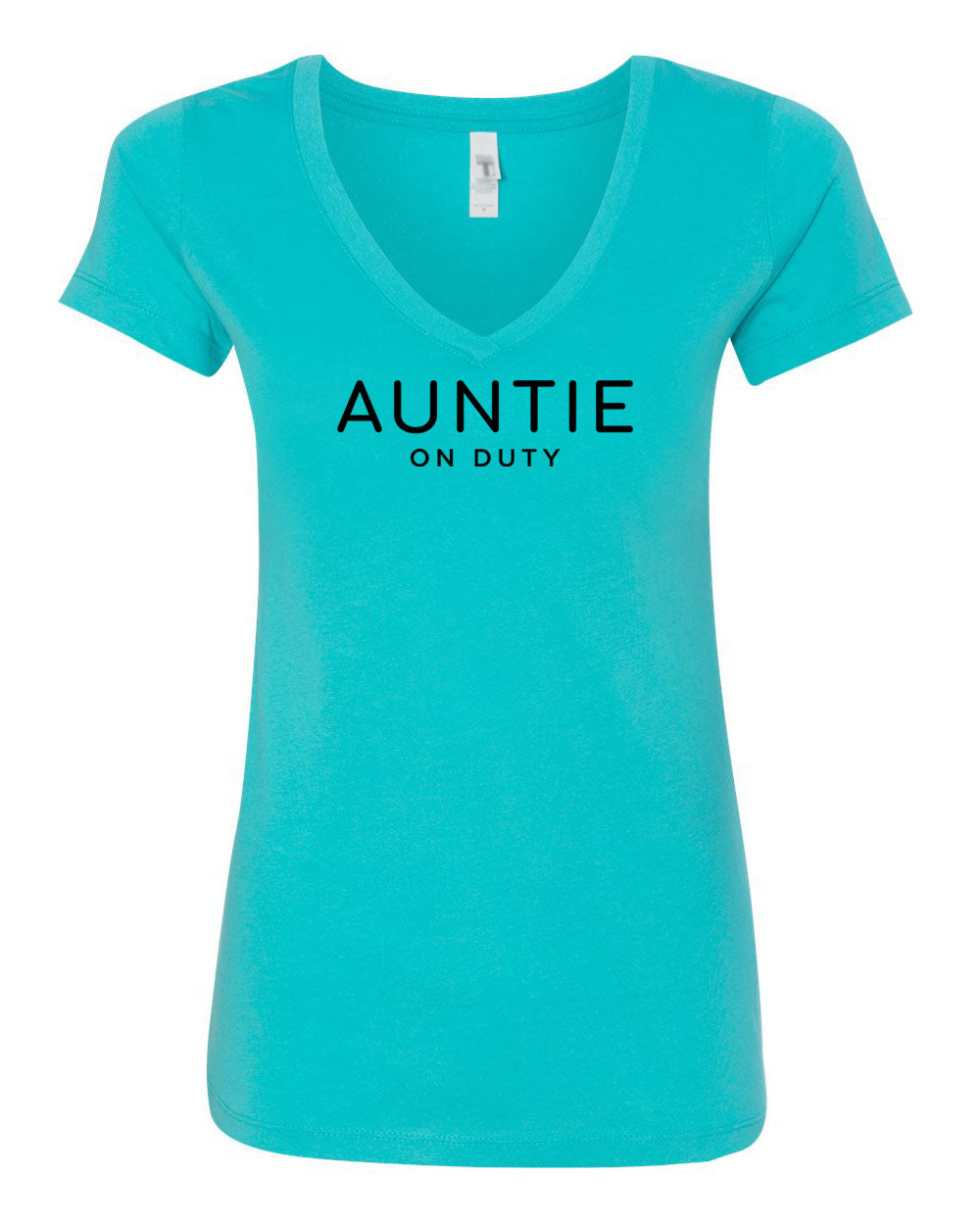 Auntie On Duty Spring &amp; Summer Collection Tahiti Blue V Neck T-Shirt