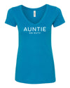 Auntie On Duty Turquoise V Neck T-Shirt
