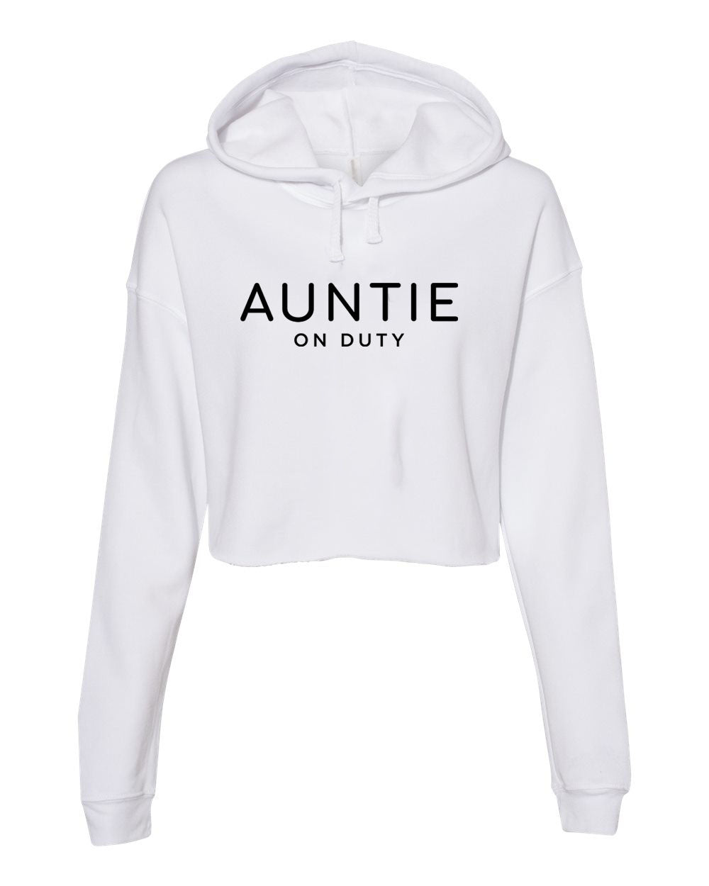 Auntie On Duty Soft Collection Life White Crop Hoodie