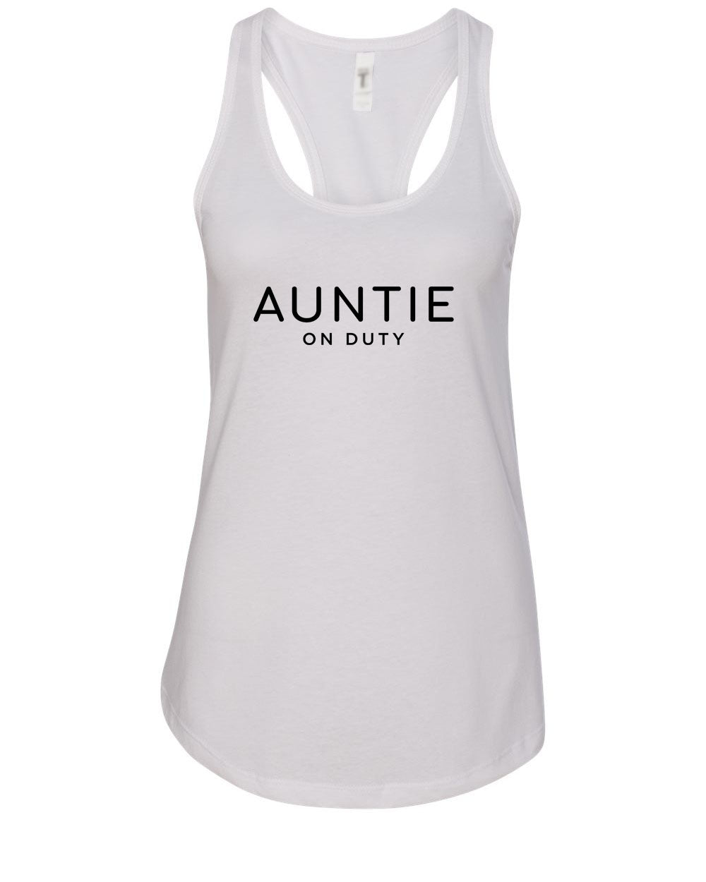 Auntie On Duty White Razor Back Tank