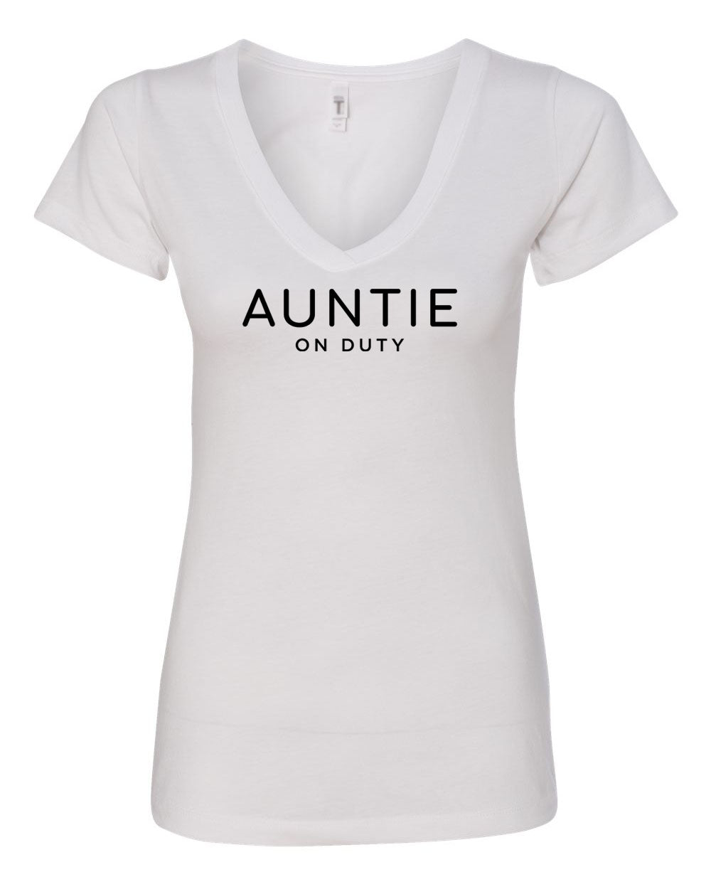 Auntie On Duty Lilac V Neck T-Shirt